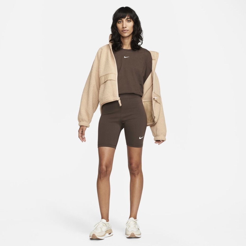 Nike Women's High-Waisted Biker Shorts, Expresso, Brown Size Small